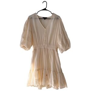 Lauren Ralph Lauren Beige Tiered Midi Dress Size 10